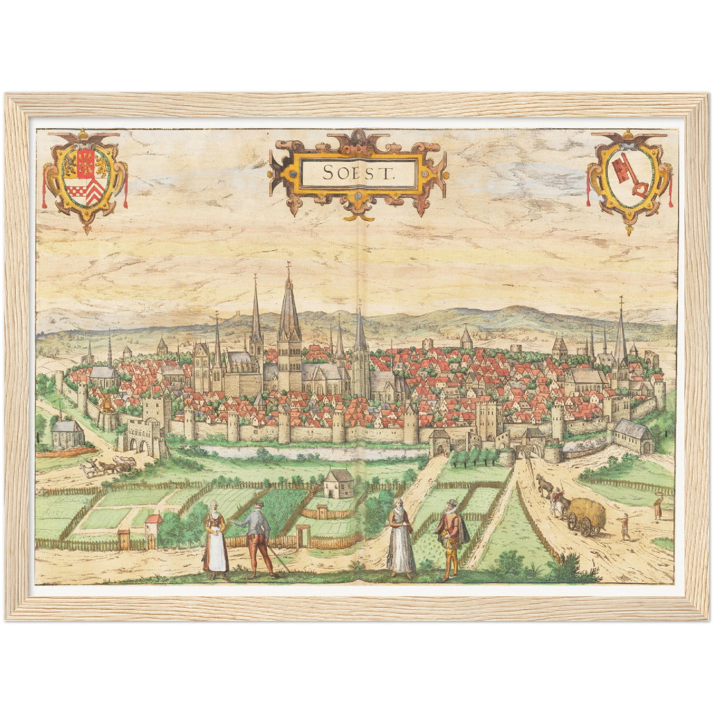 Historische Stadtansicht Soest um 1592