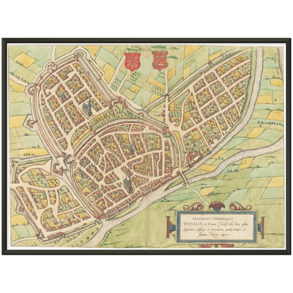Historischer Stadtplan Wesel um 1592