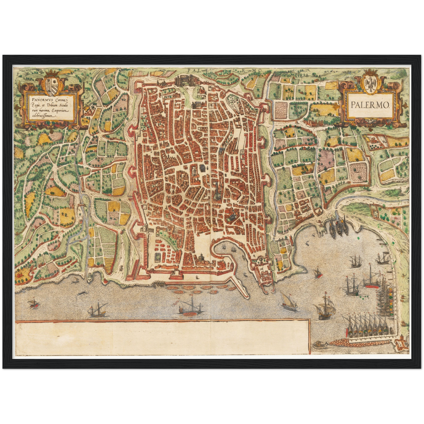 Historischer Stadtplan Palermo um 1592