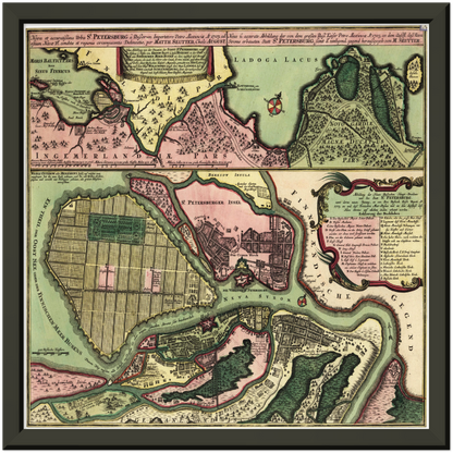 Historical city map  Test product horizontal 3 sizes