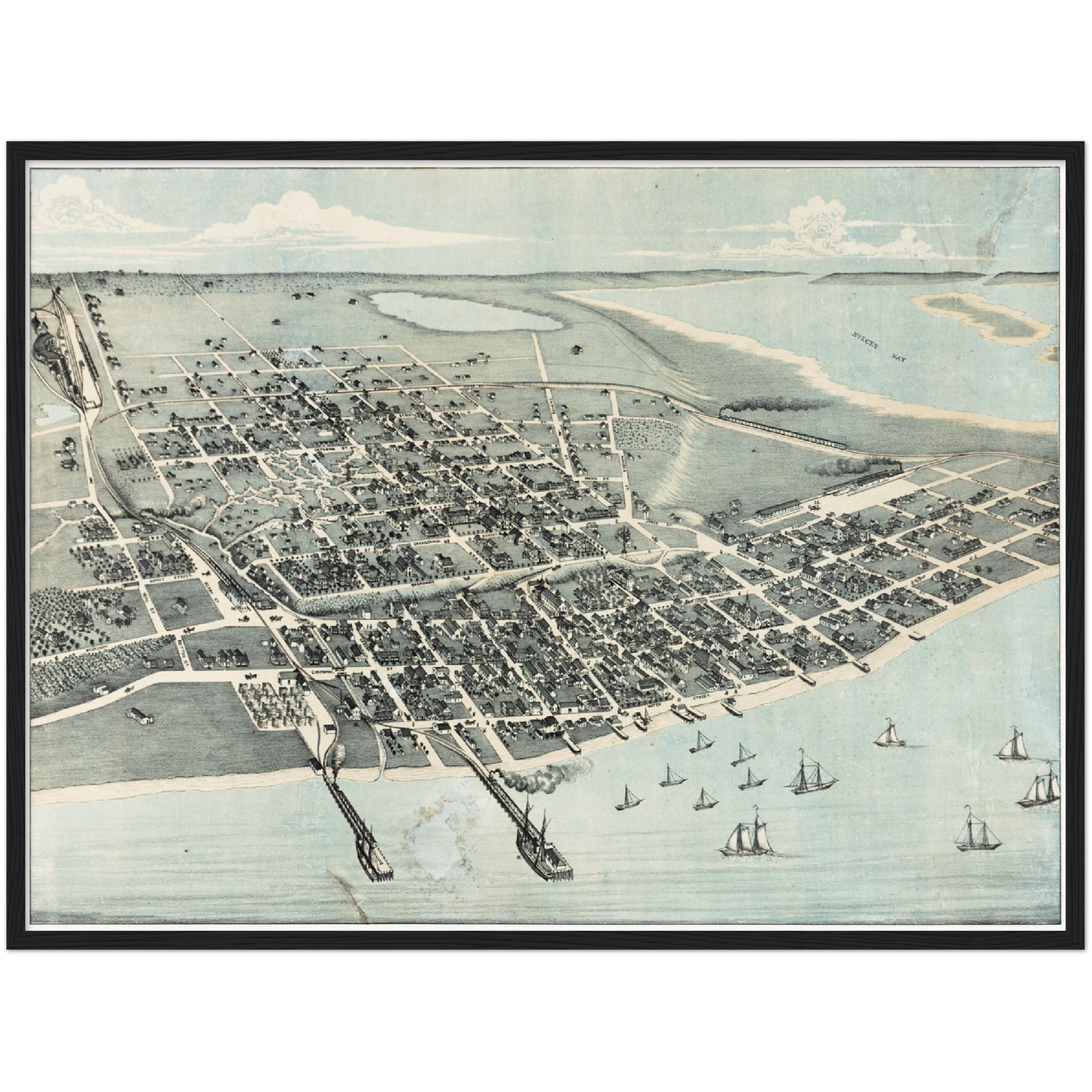 Historical city map  Test product horizontal 3 sizes