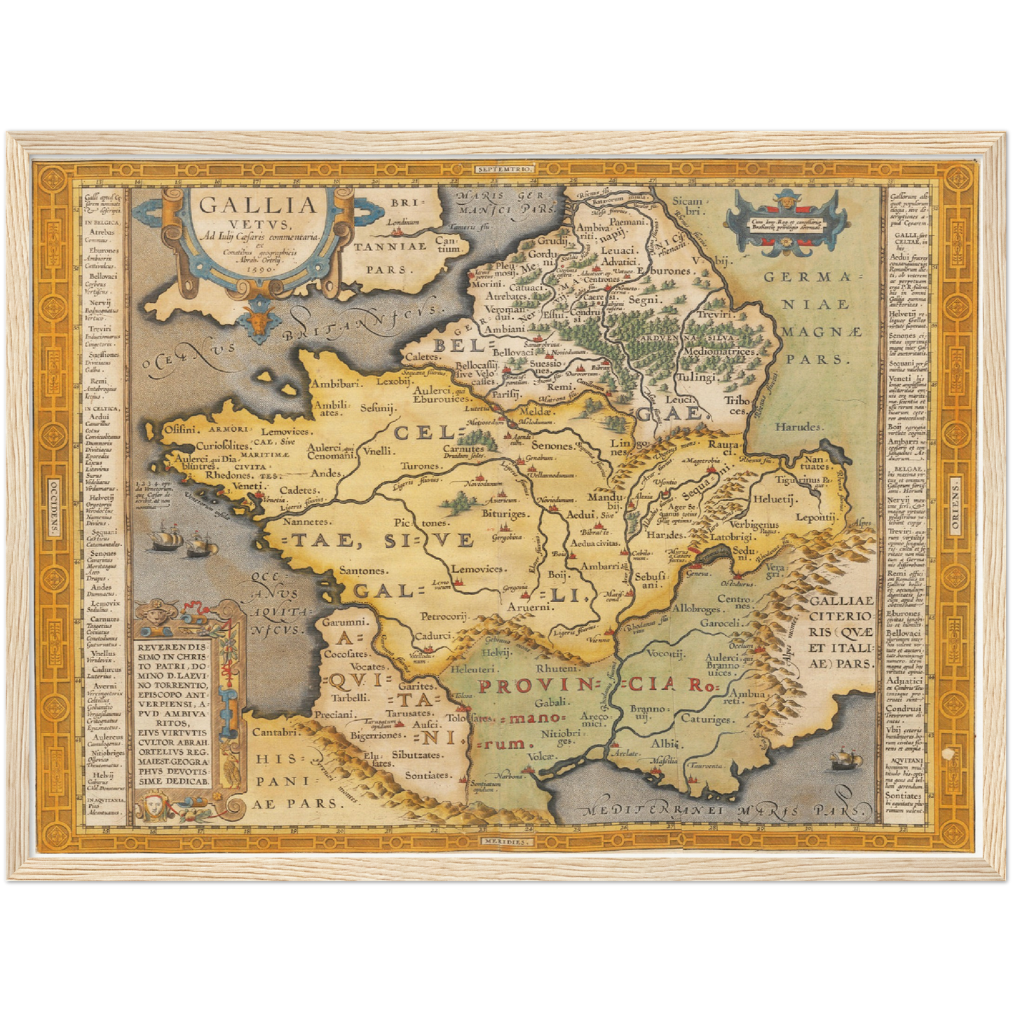Historische Landkarte Historisches Gallien um 1609