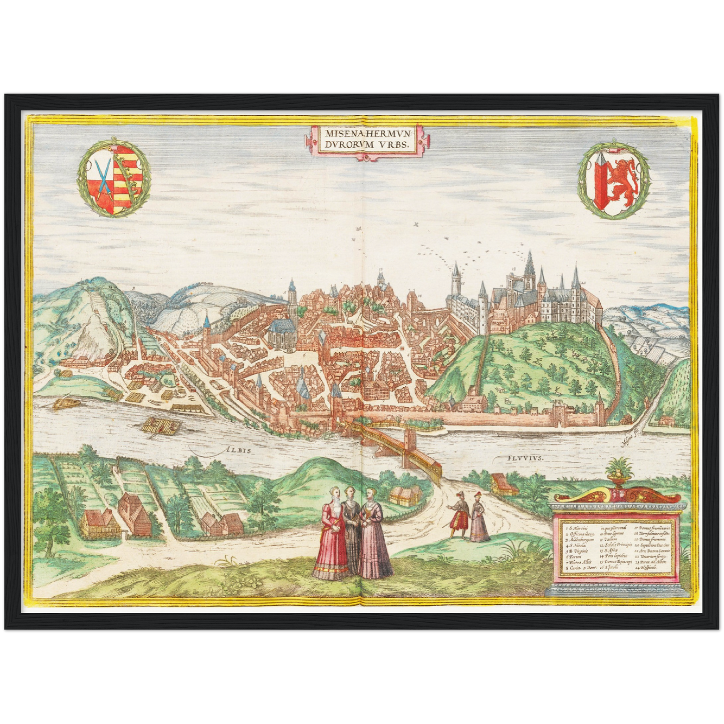 Historische Stadtansicht Meißen um 1575