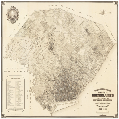 Historical city map  Test product horizontal 3 sizes