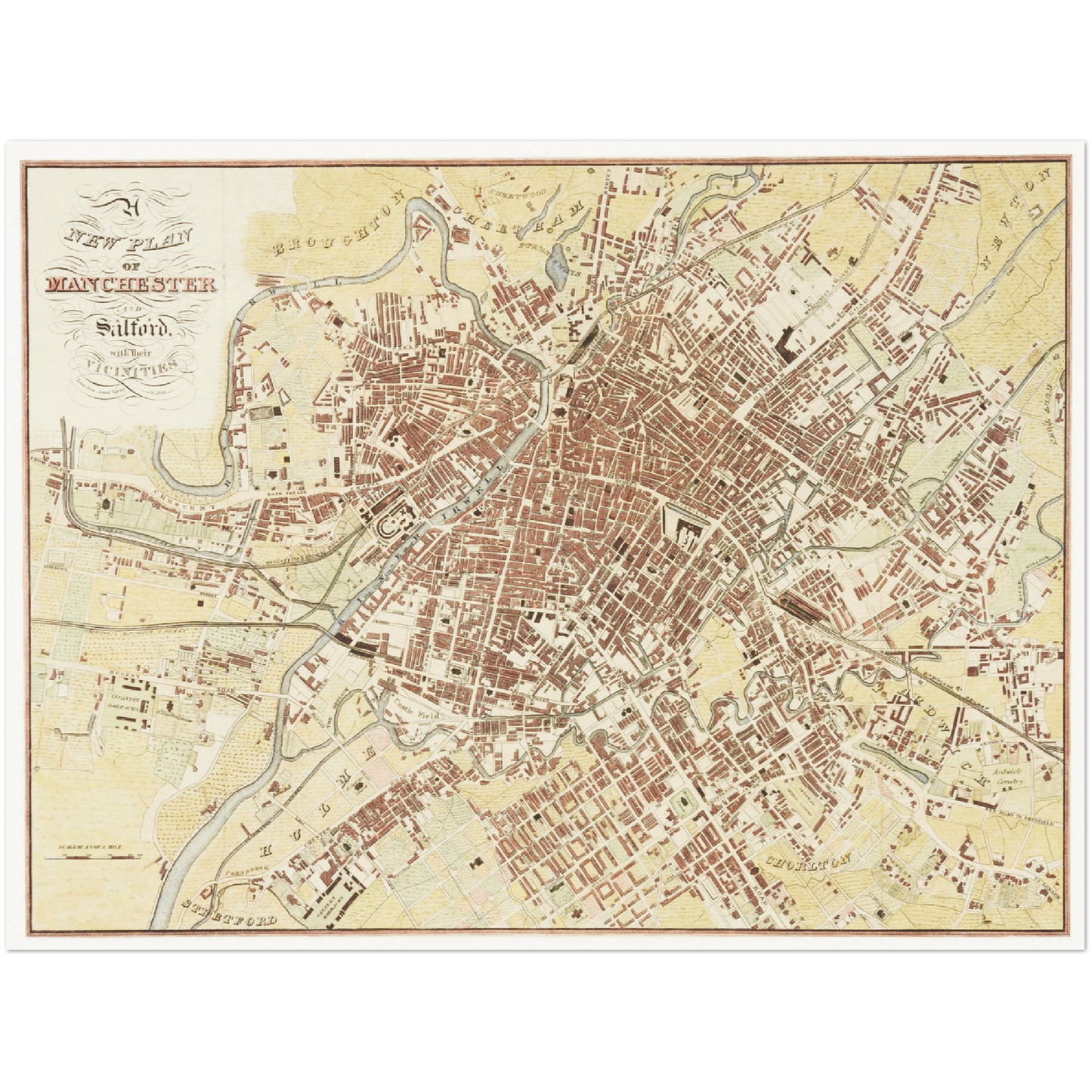 Historical city map  Test product horizontal 3 sizes