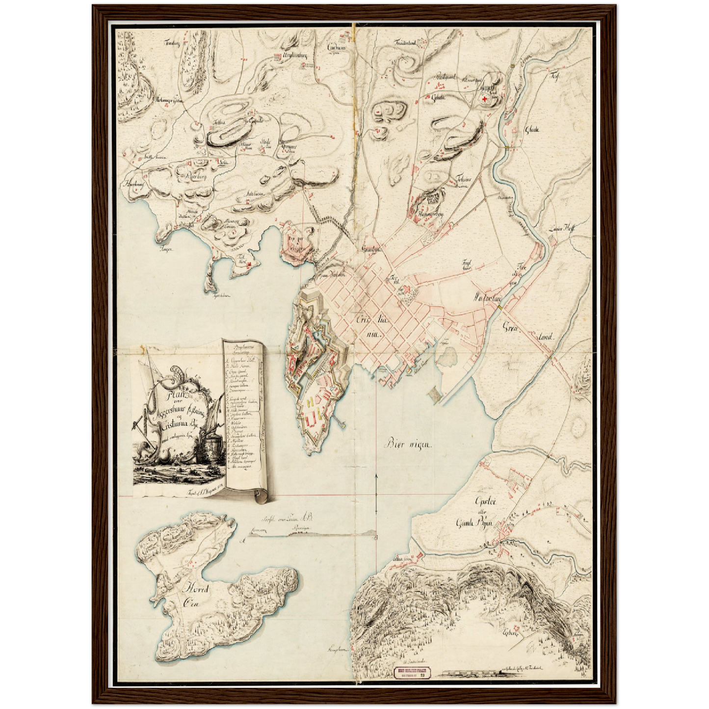 Historischer Stadtplan Oslo um 1774