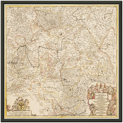 Historische Landkarte Franken um 1698