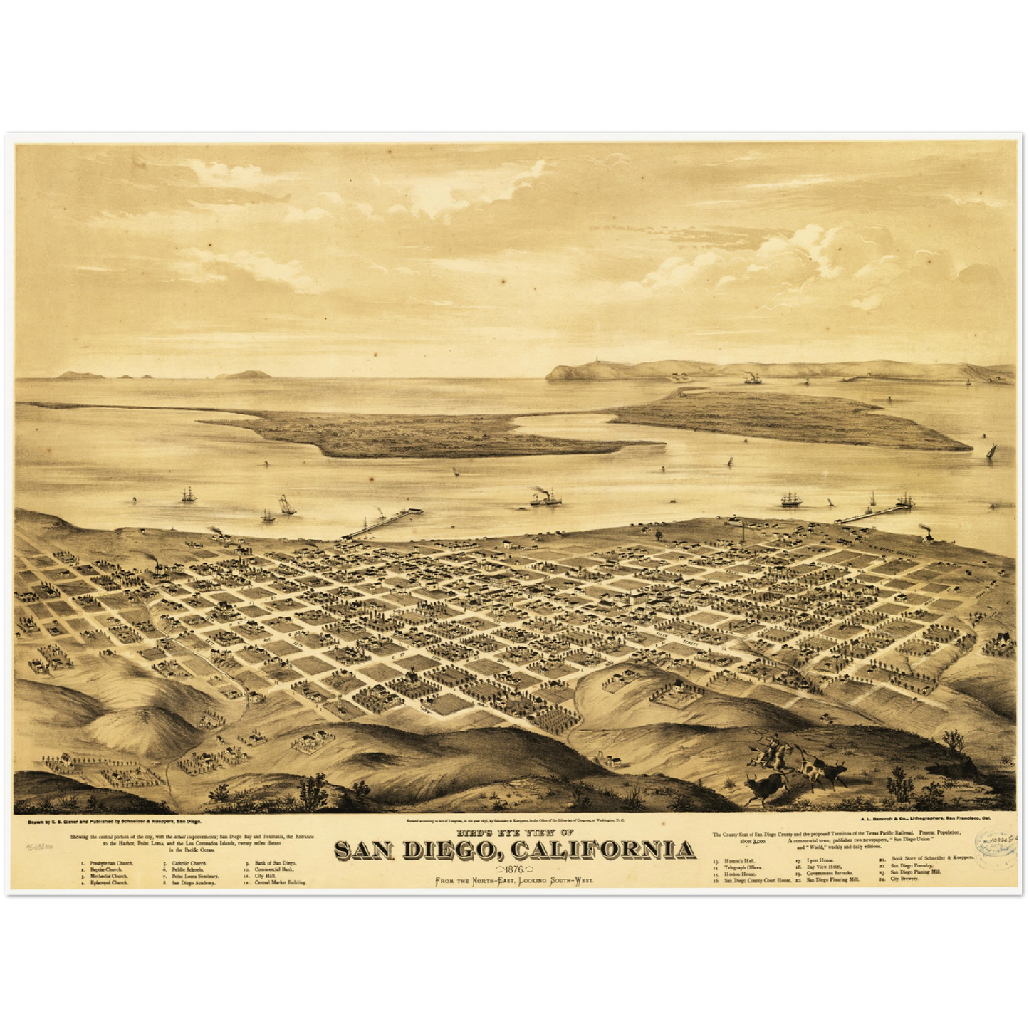 Historical city map  Test product horizontal 3 sizes