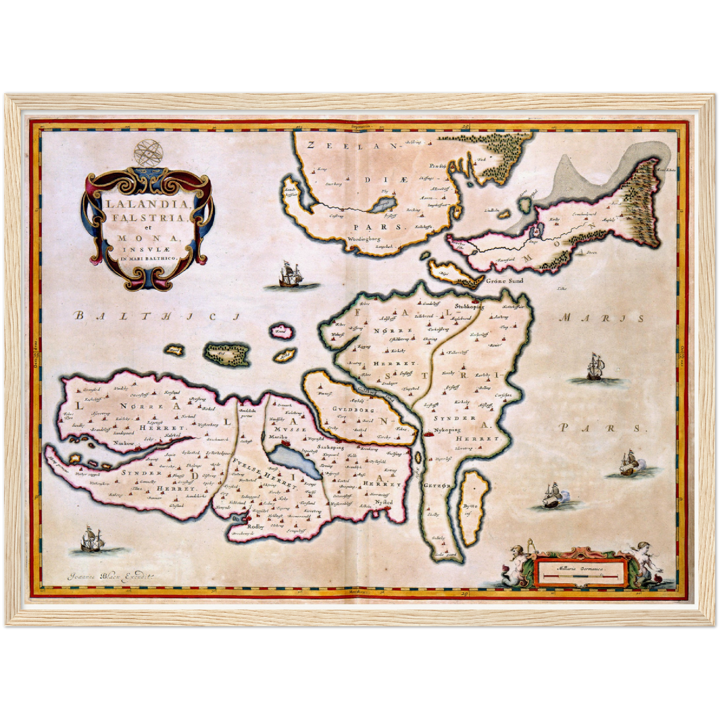 Historische Landkarte Lolland um 1690