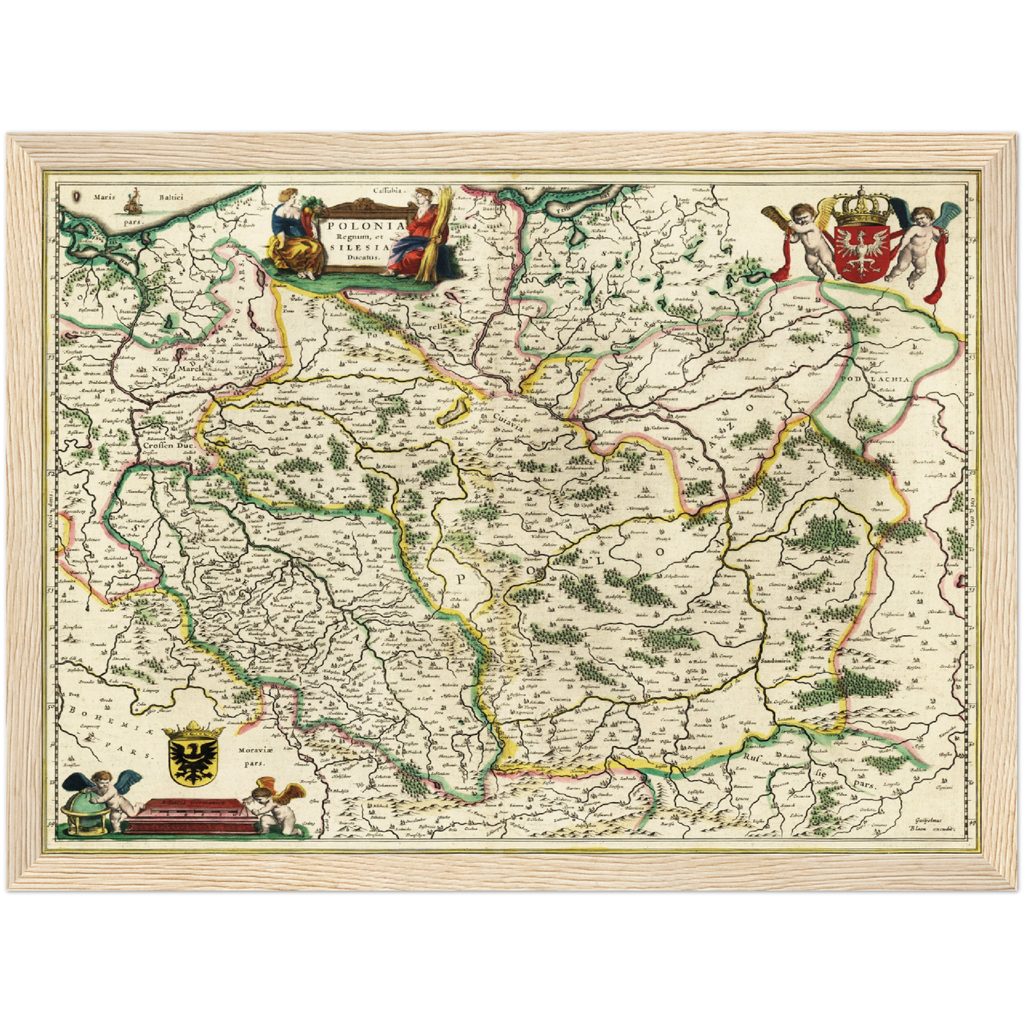 Historische Landkarte Polen um 1647