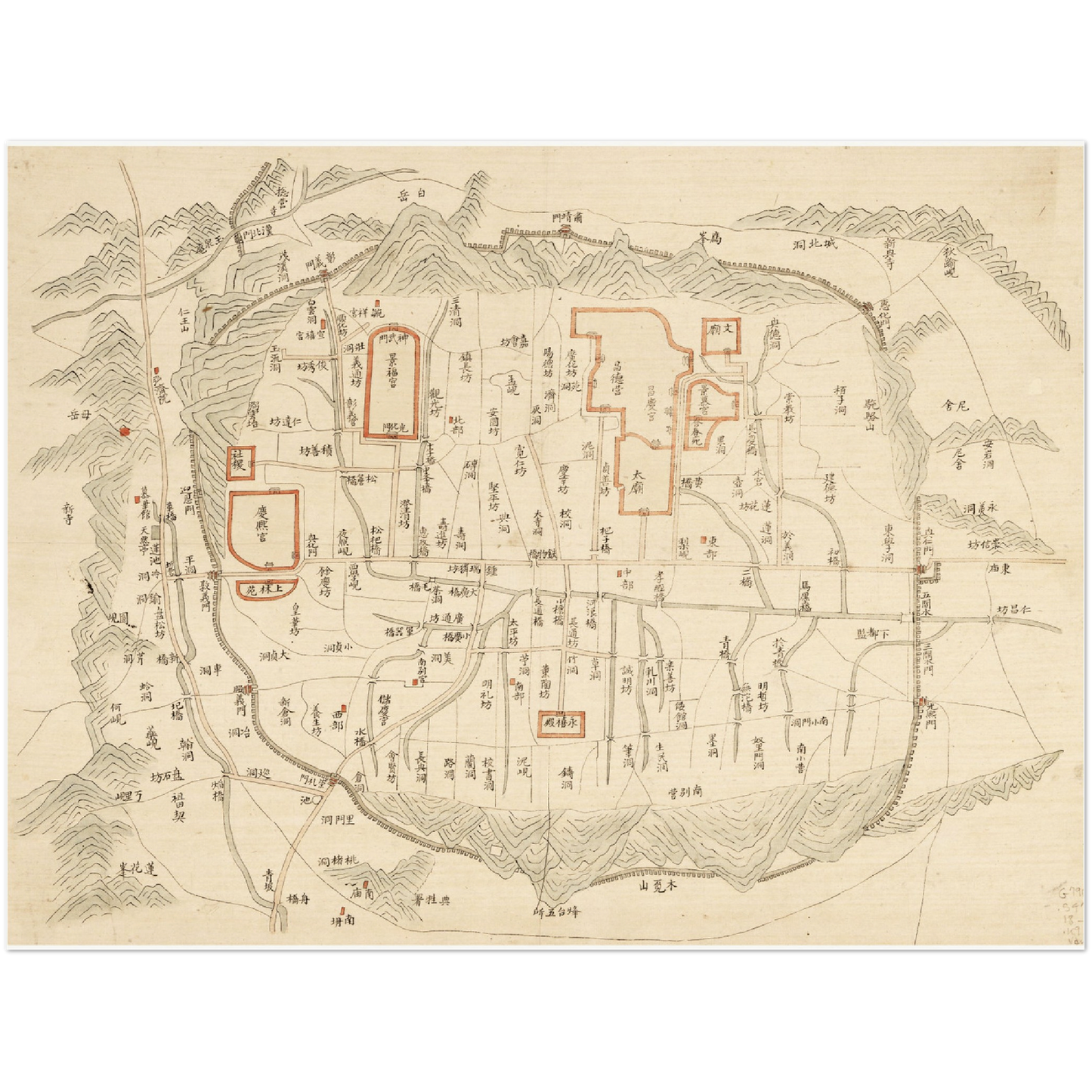 Historical city map  Test product horizontal 3 sizes