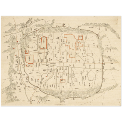Historical city map  Test product horizontal 3 sizes