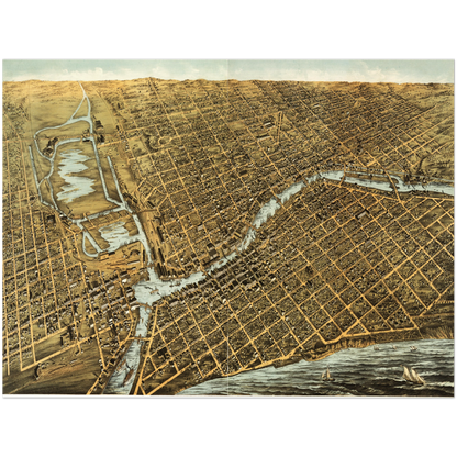 Historical city map  Test product horizontal 3 sizes
