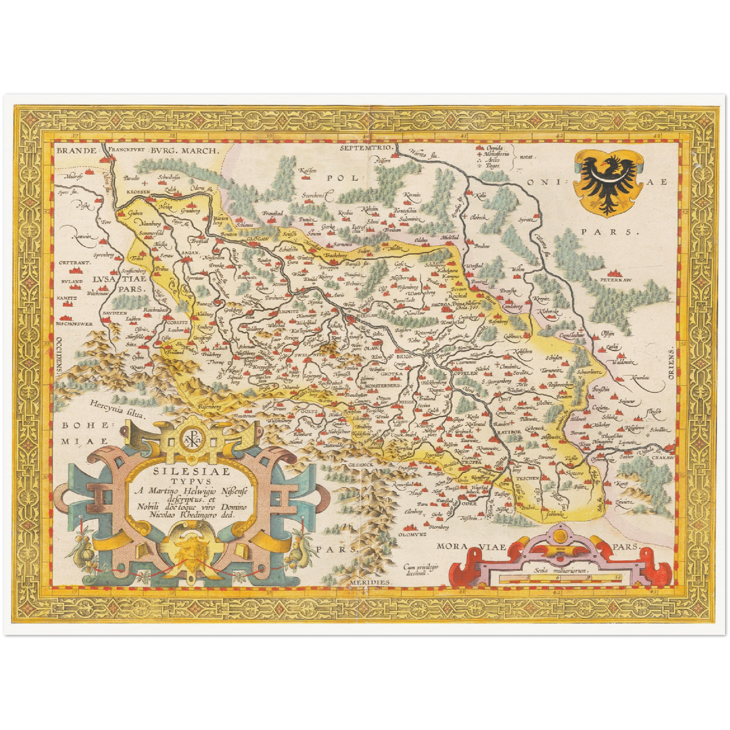 Historische Landkarte Schlesien um 1609