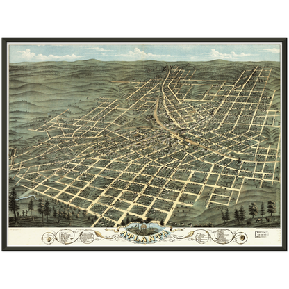 Historical city map  Test product horizontal 3 sizes