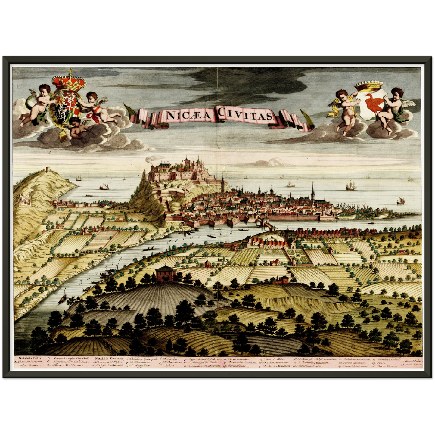 Historischer Stadtansicht Nizza um 1700