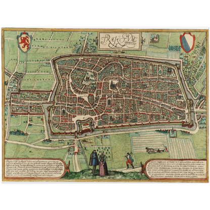 Historical city map  Test product horizontal 3 sizes