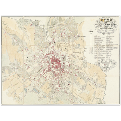 Historical city map  Test product horizontal 3 sizes