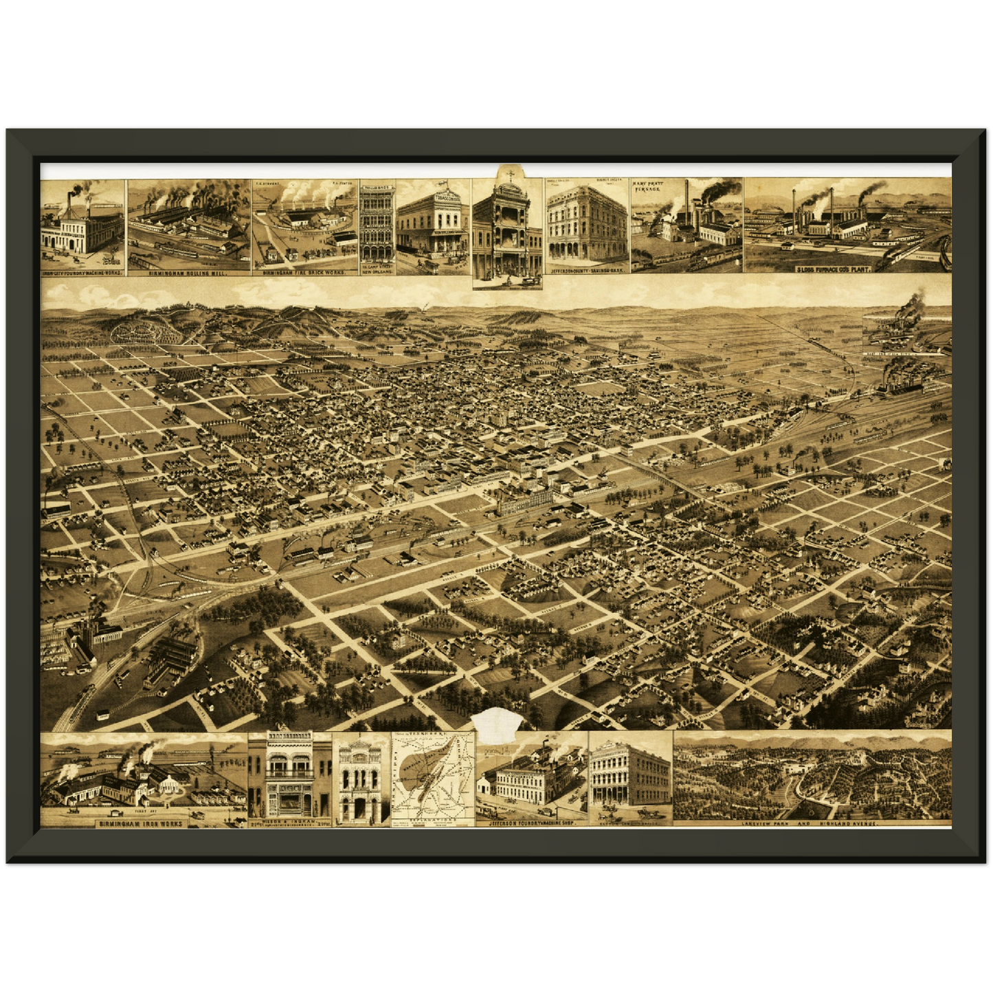 Historical city map  Test product horizontal 3 sizes
