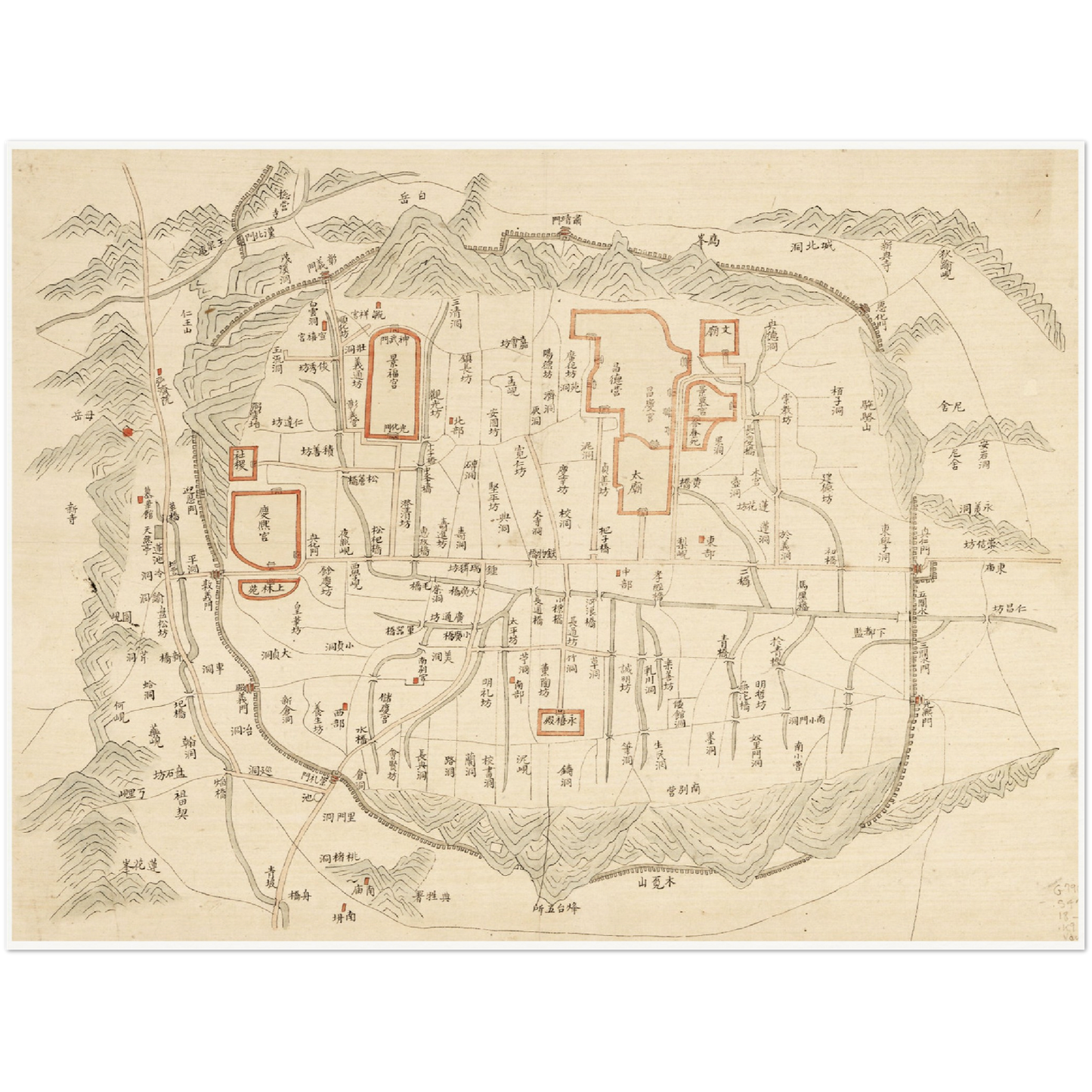 Historical city map  Test product horizontal 3 sizes