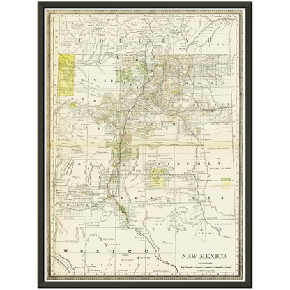Historische Landkarte New Mexico um 1882