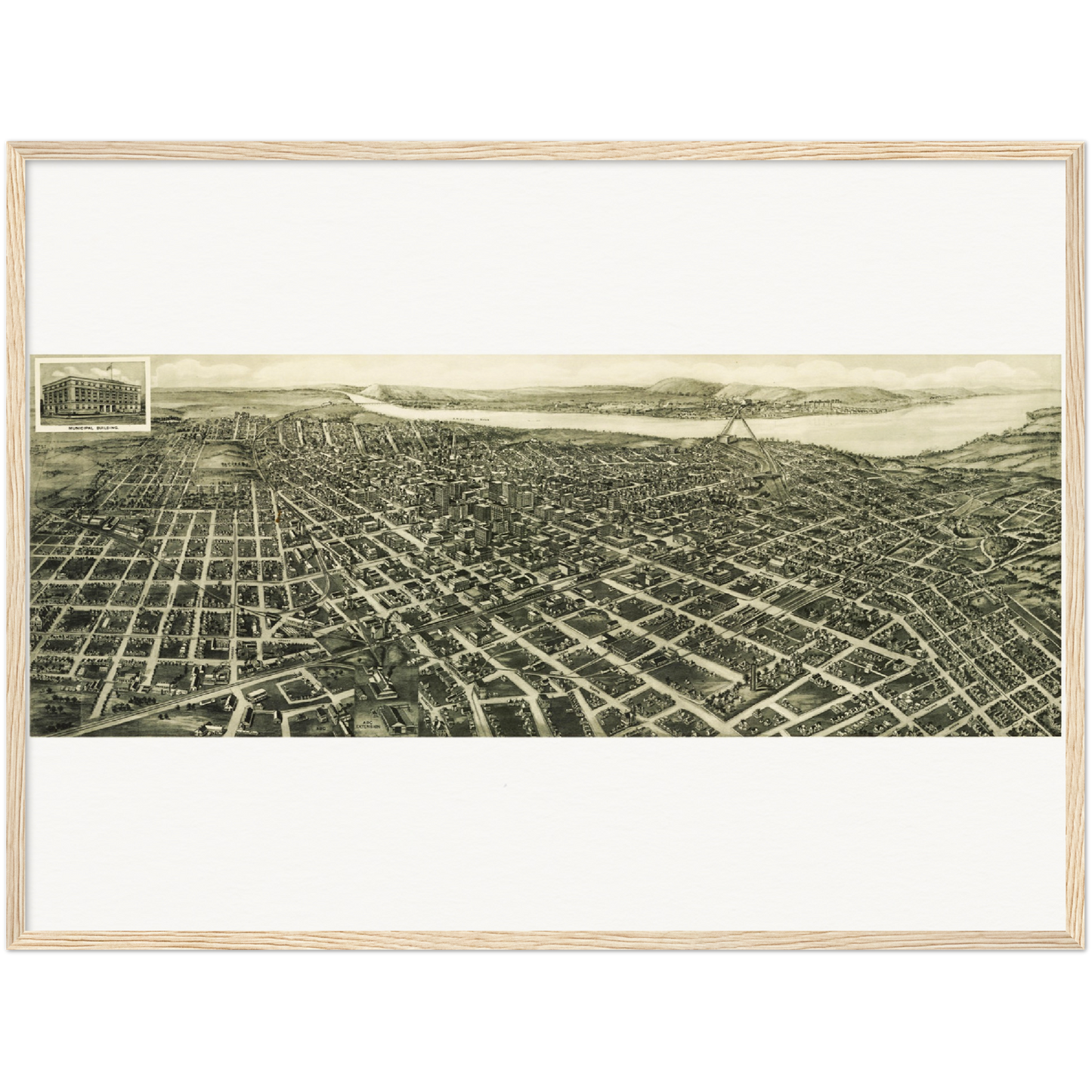 Historical city map  Test product horizontal 3 sizes