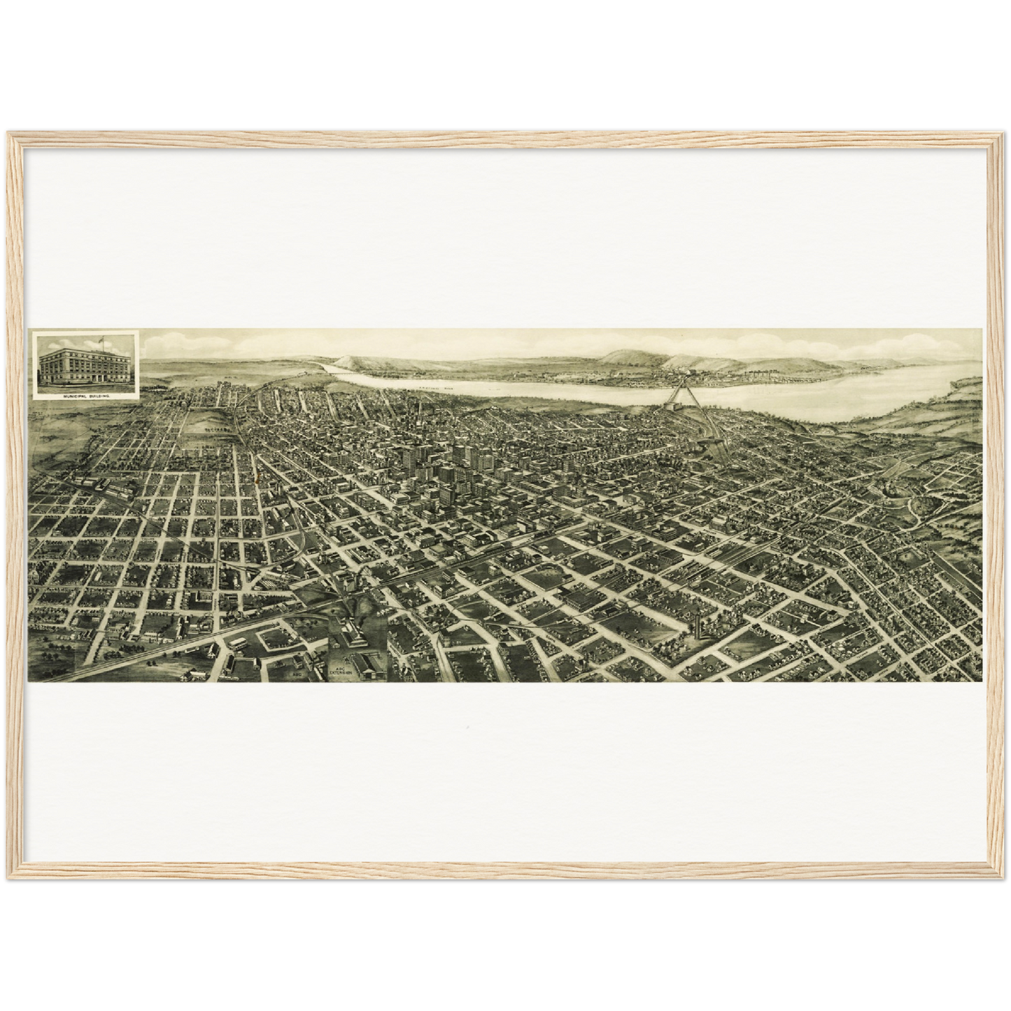 Historische Stadtansicht Tulsa um 1918