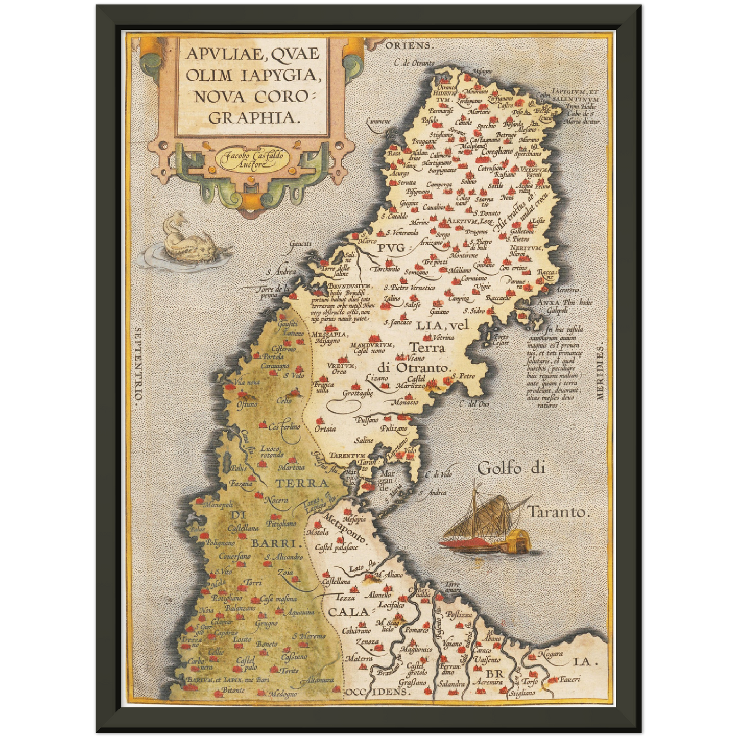 Historische Landkarte Apulien um 1609
