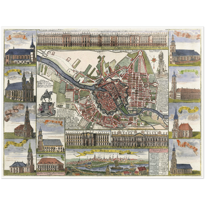 Historical city map  Test product horizontal 3 sizes