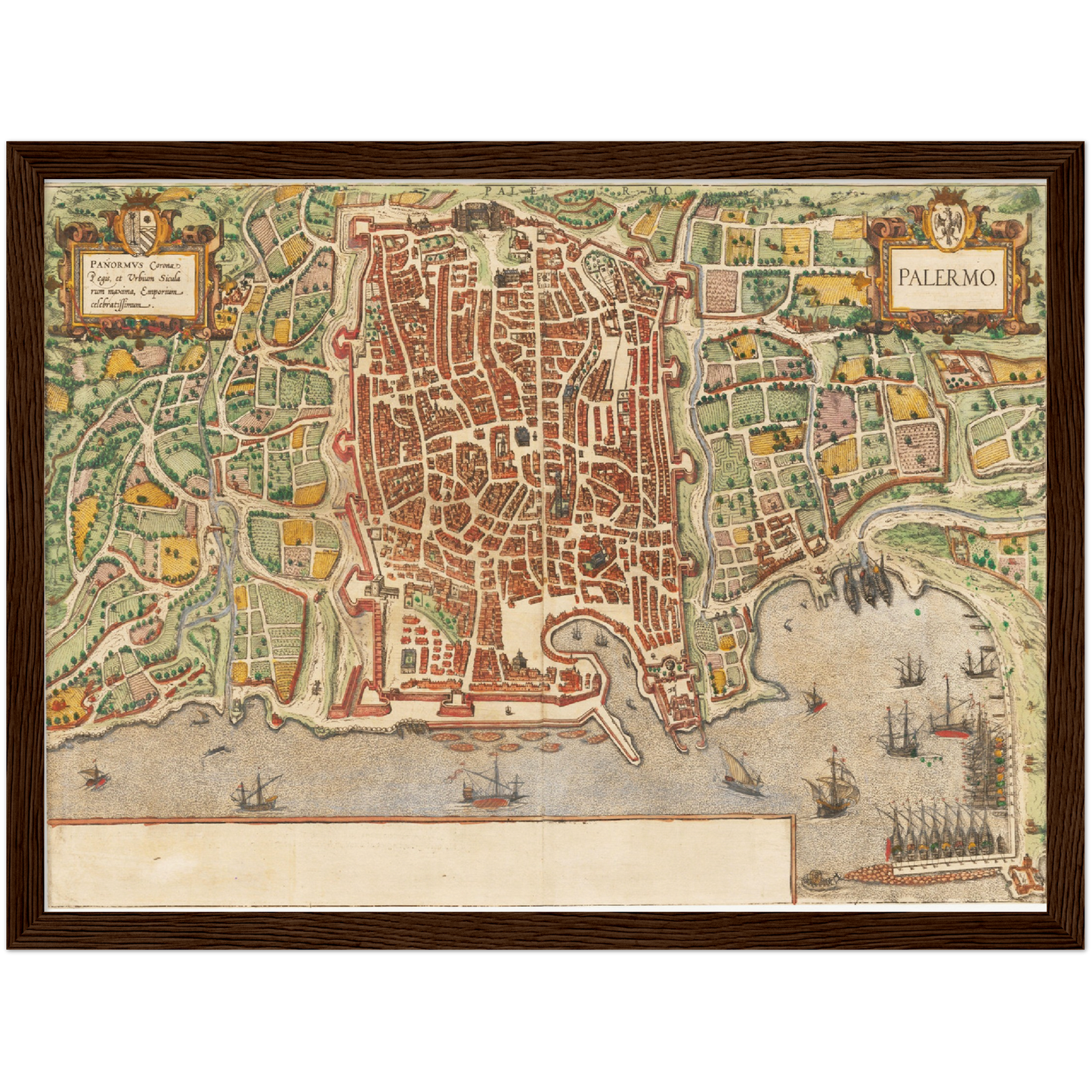 Historischer Stadtplan Palermo um 1592