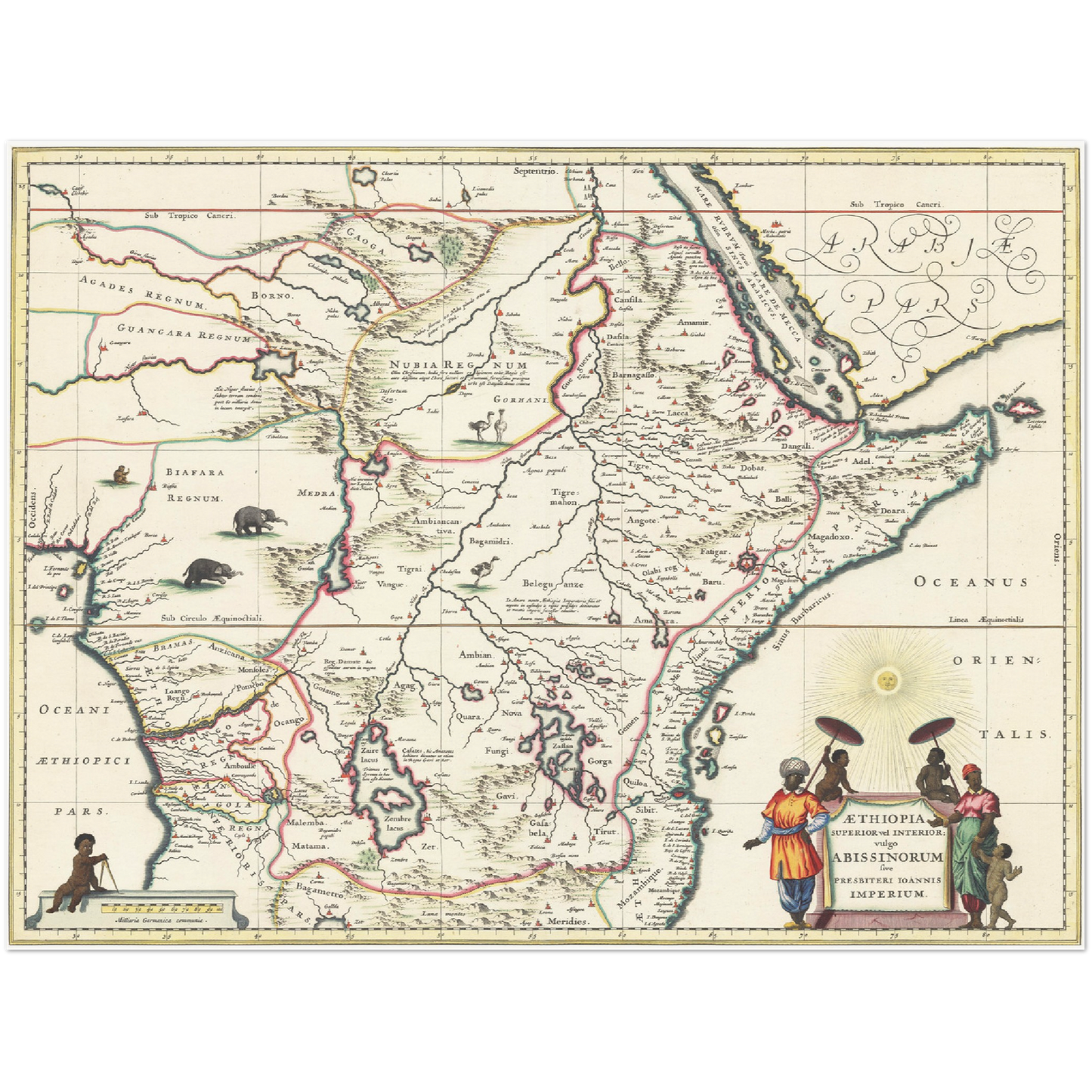 Historische Landkarte Ostafrika um 1685