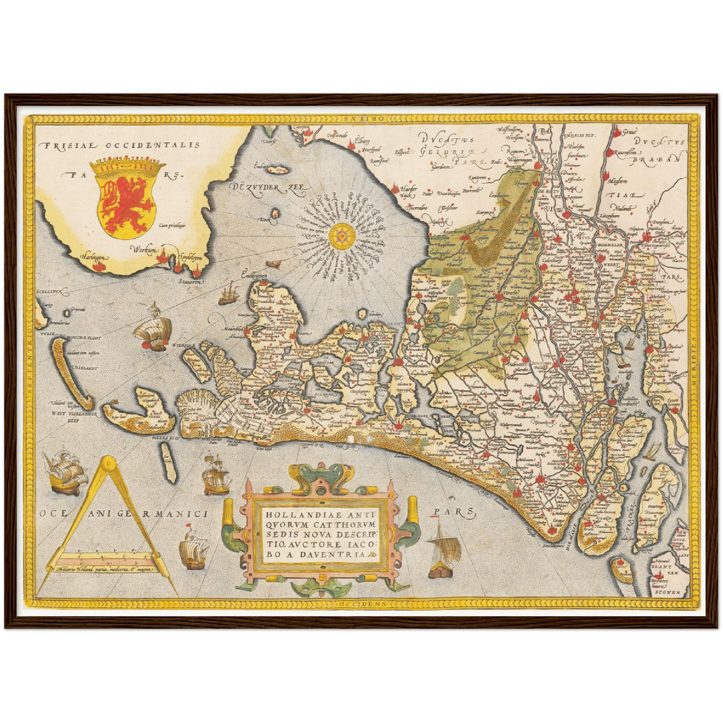 Historische Landkarte Provinz Holland um 1609
