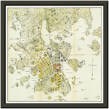 Historical city map  Test product horizontal 3 sizes