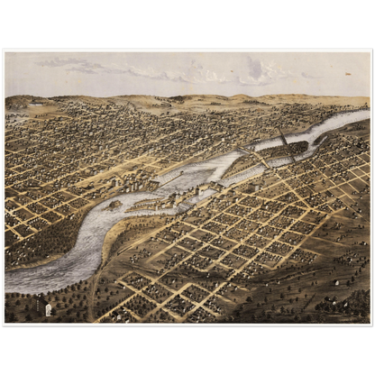 Historical city map  Test product horizontal 3 sizes