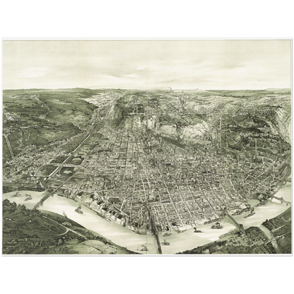 Historical city map  Test product horizontal 3 sizes