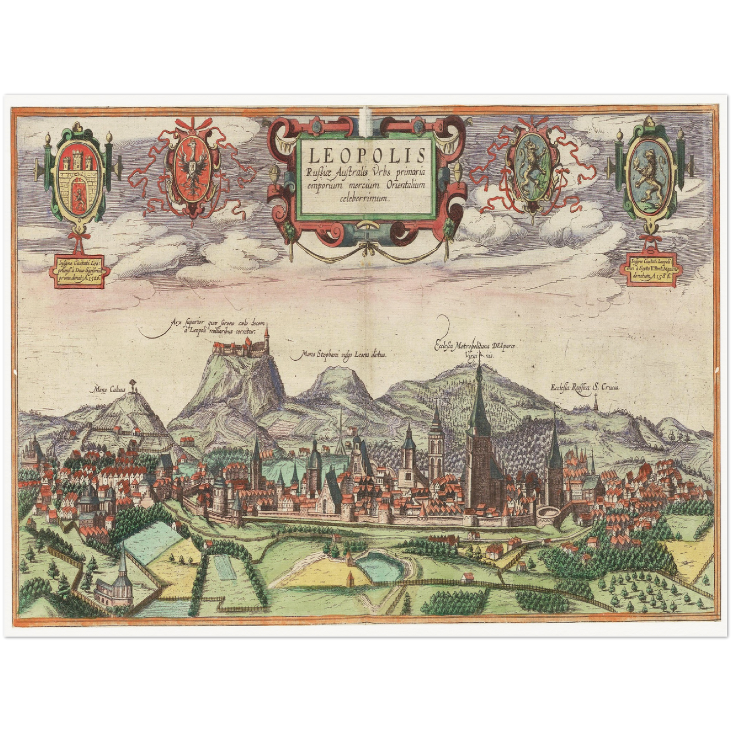 Historical city map  Test product horizontal 3 sizes