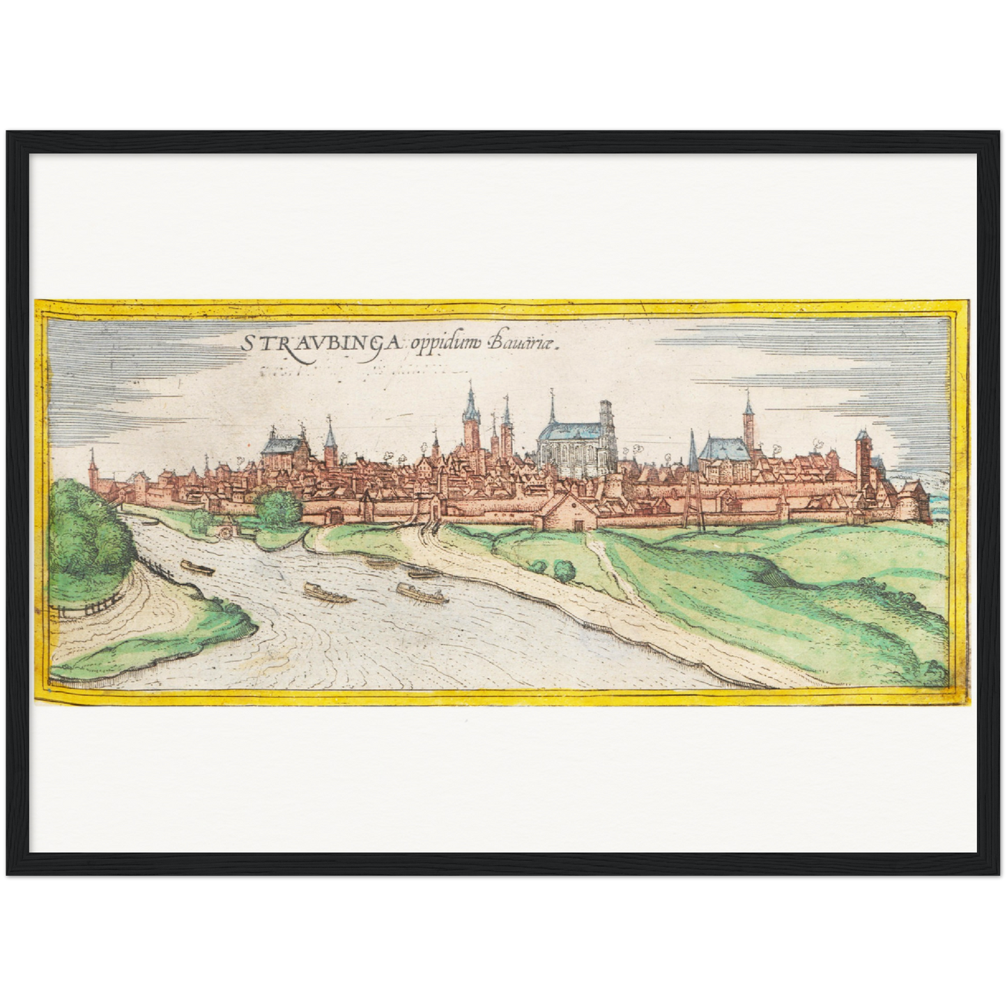Historische Stadtansicht Straubing um 1570