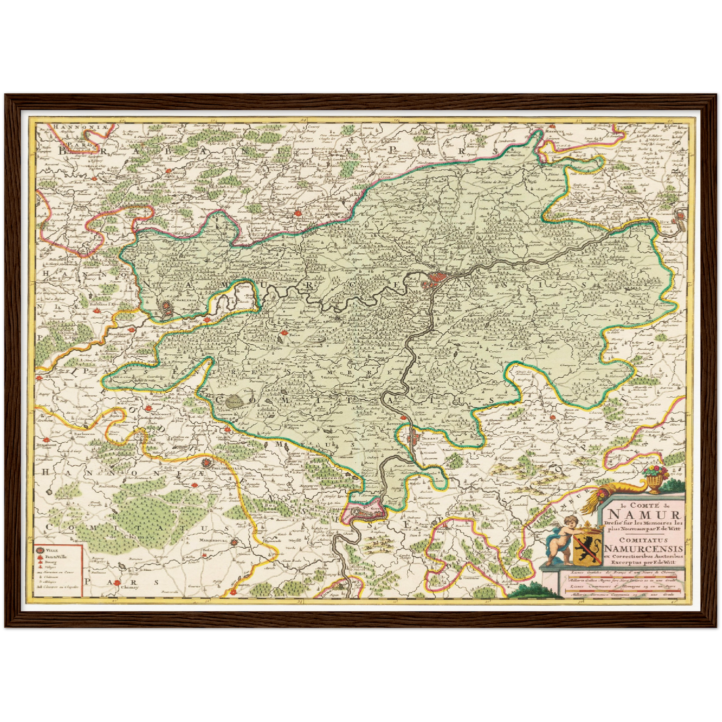 Historische Landkarte Namur um 1670