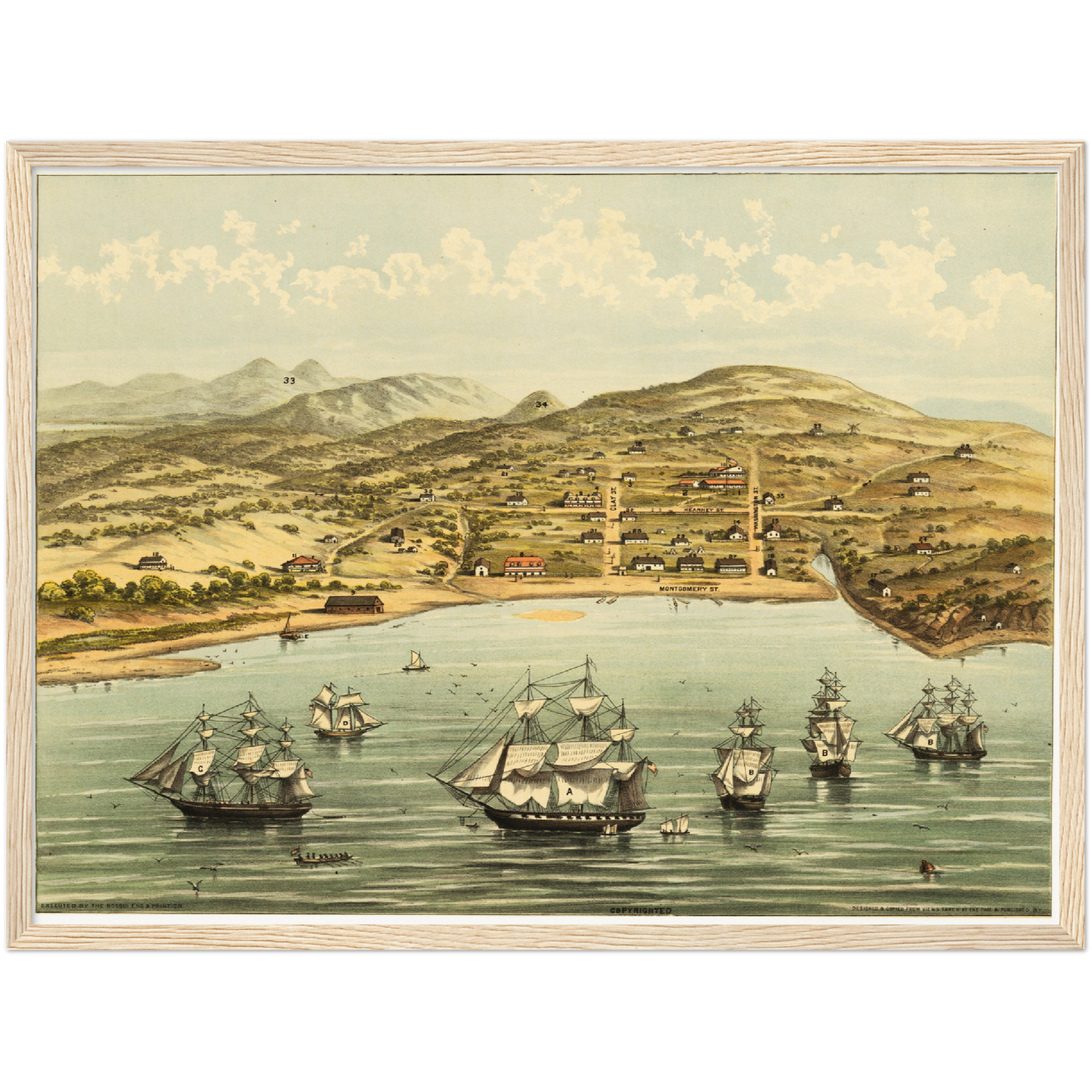 Historische Stadtansicht San Francisco um 1846
