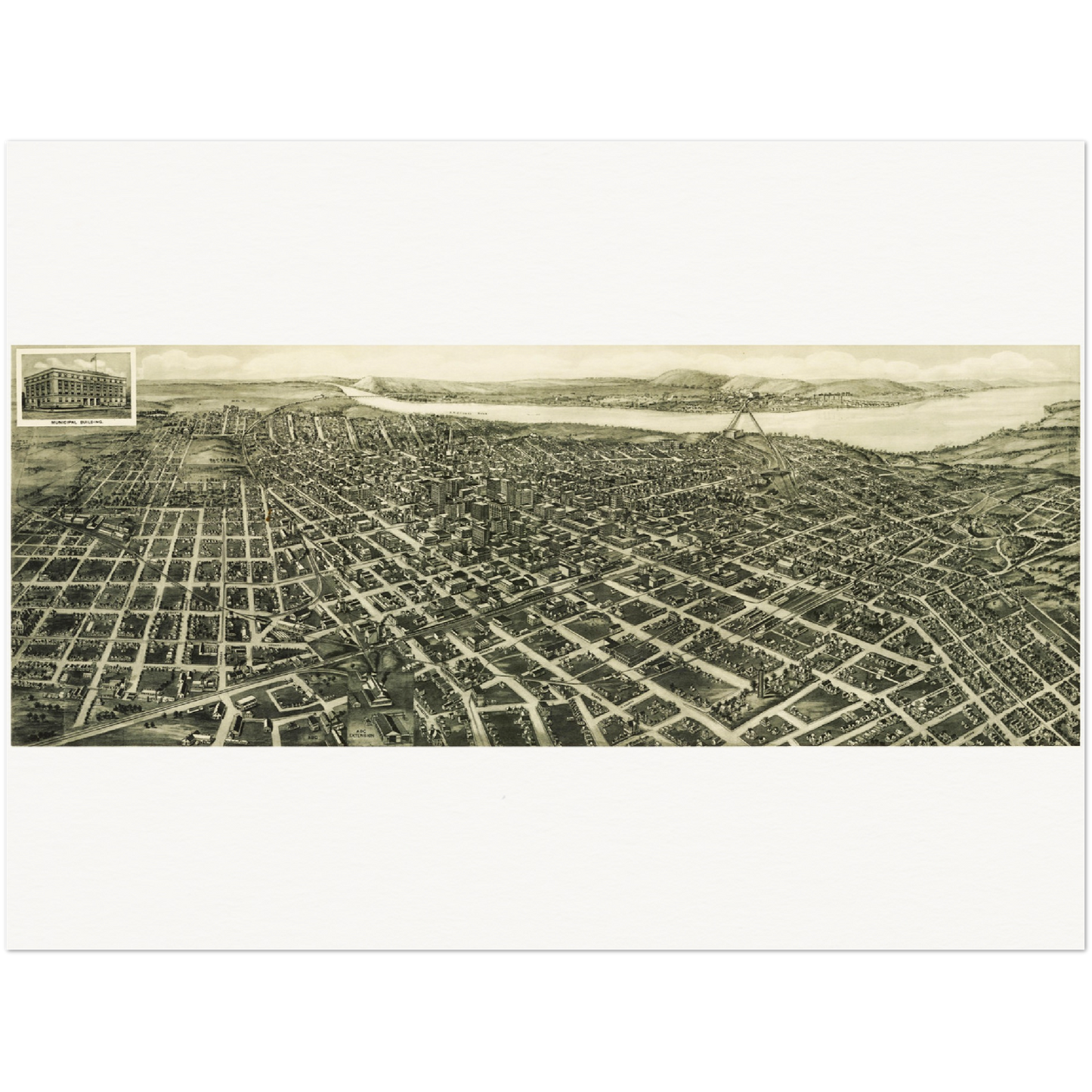 Historical city map  Test product horizontal 3 sizes