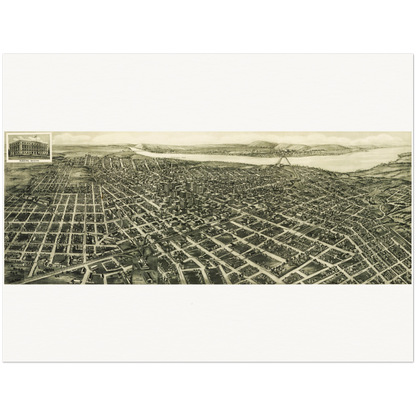 Historical city map  Test product horizontal 3 sizes