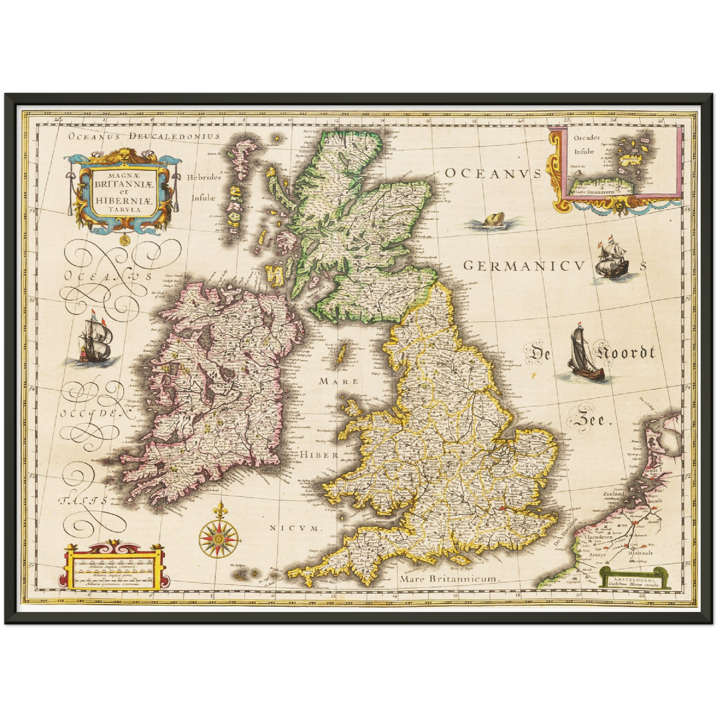 Historische Landkarte Vereinigtes Königreich um 1635