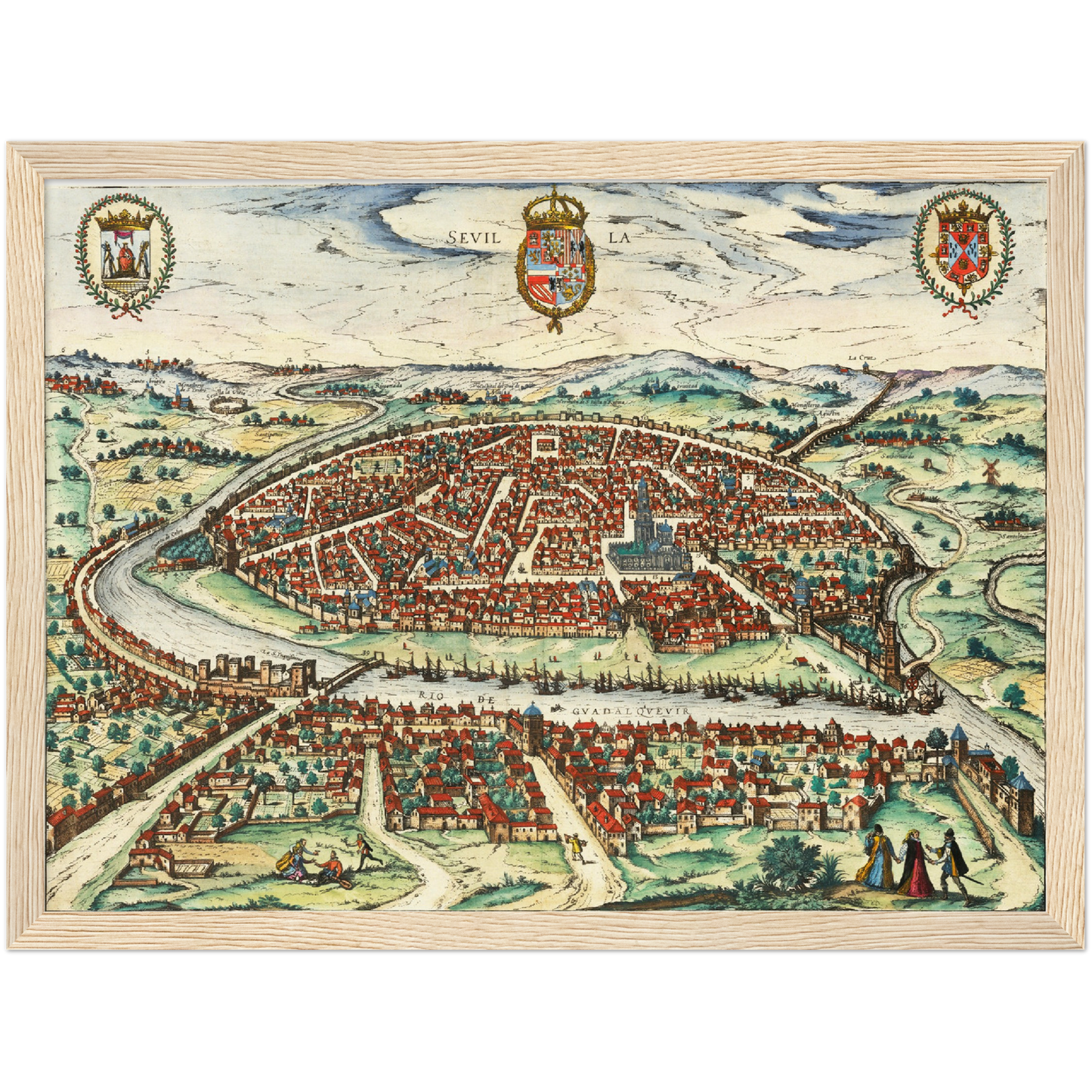 Historical city map  Test product horizontal 3 sizes