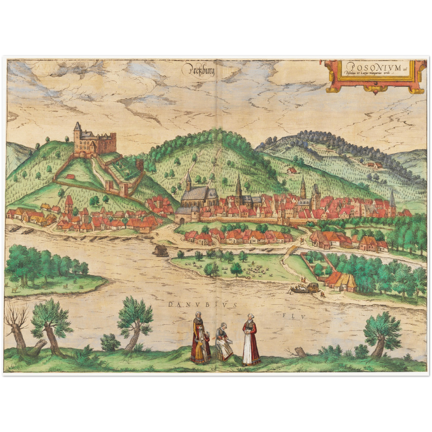 Historische Stadtansicht Bratislava um 1592