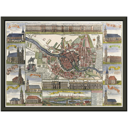 Historical city map  Test product horizontal 3 sizes