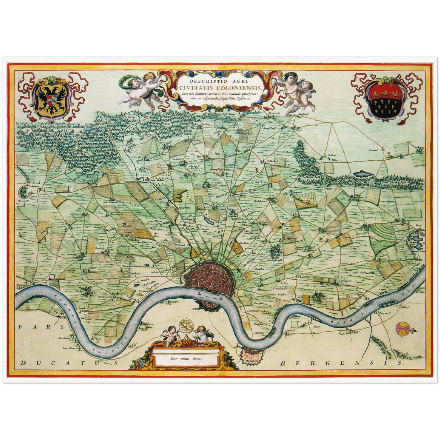 Historische Landkarte Köln um 1735