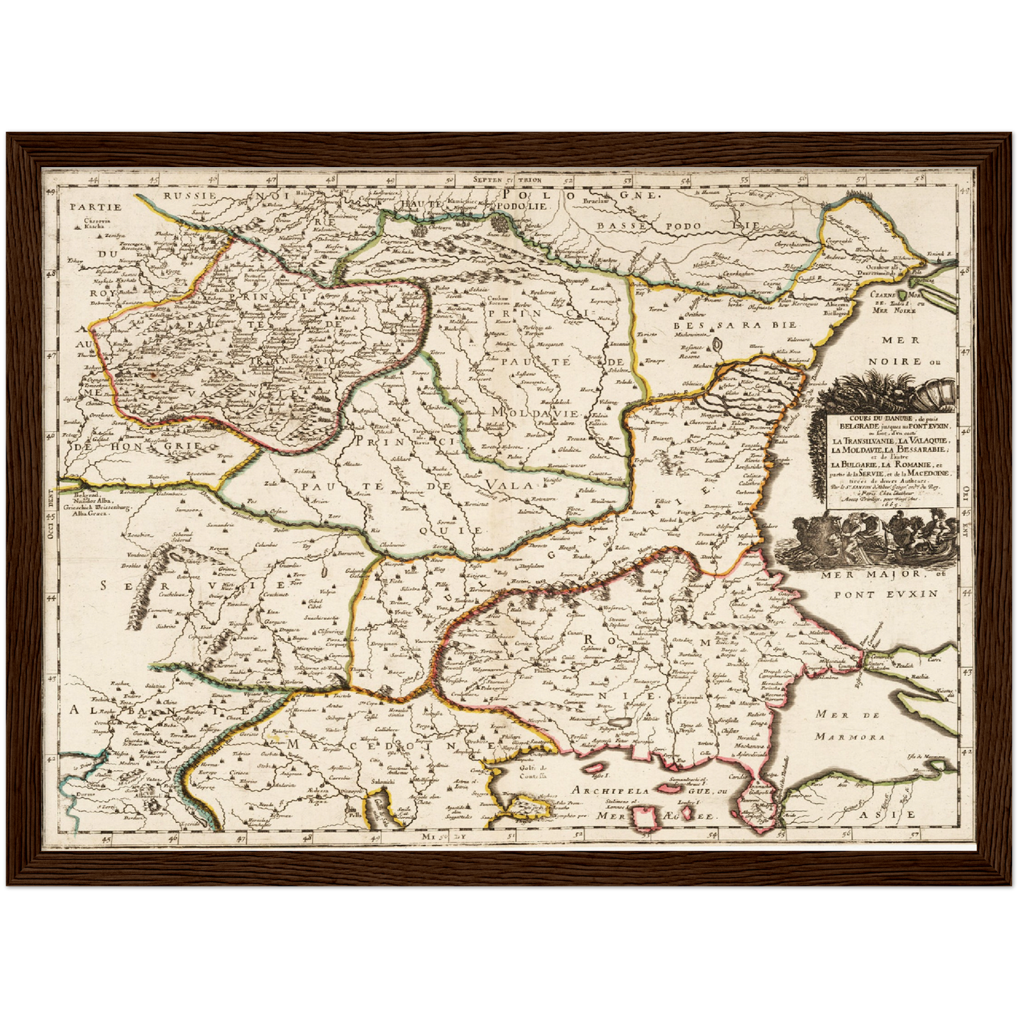 Historische Landkarte Bulgarien um 1665