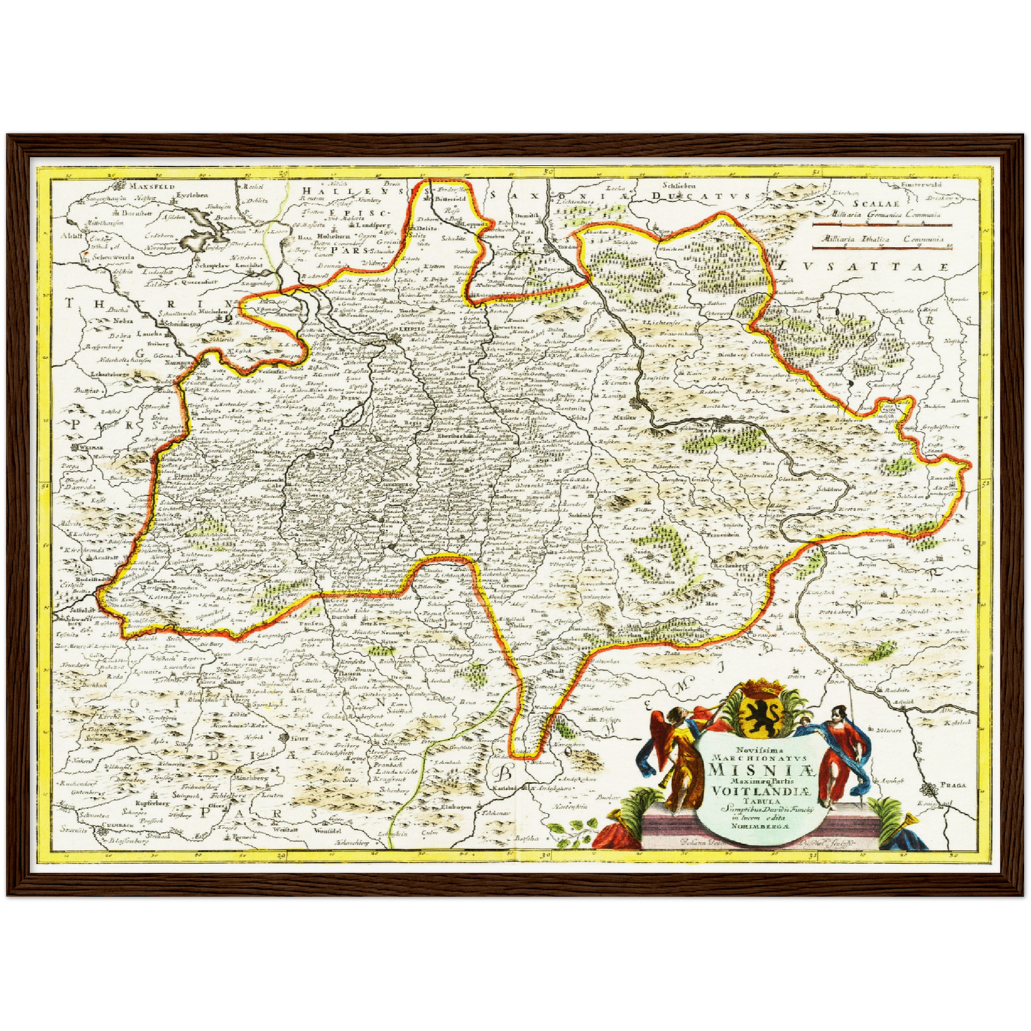 Historische Landkarte Meißen um 1700