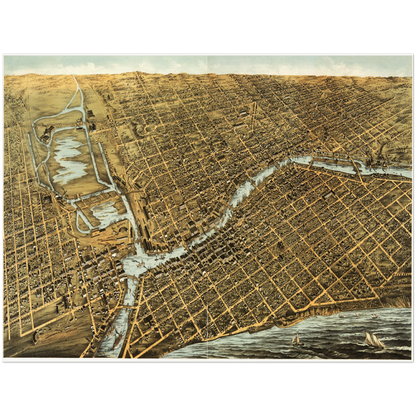 Historical city map  Test product horizontal 3 sizes