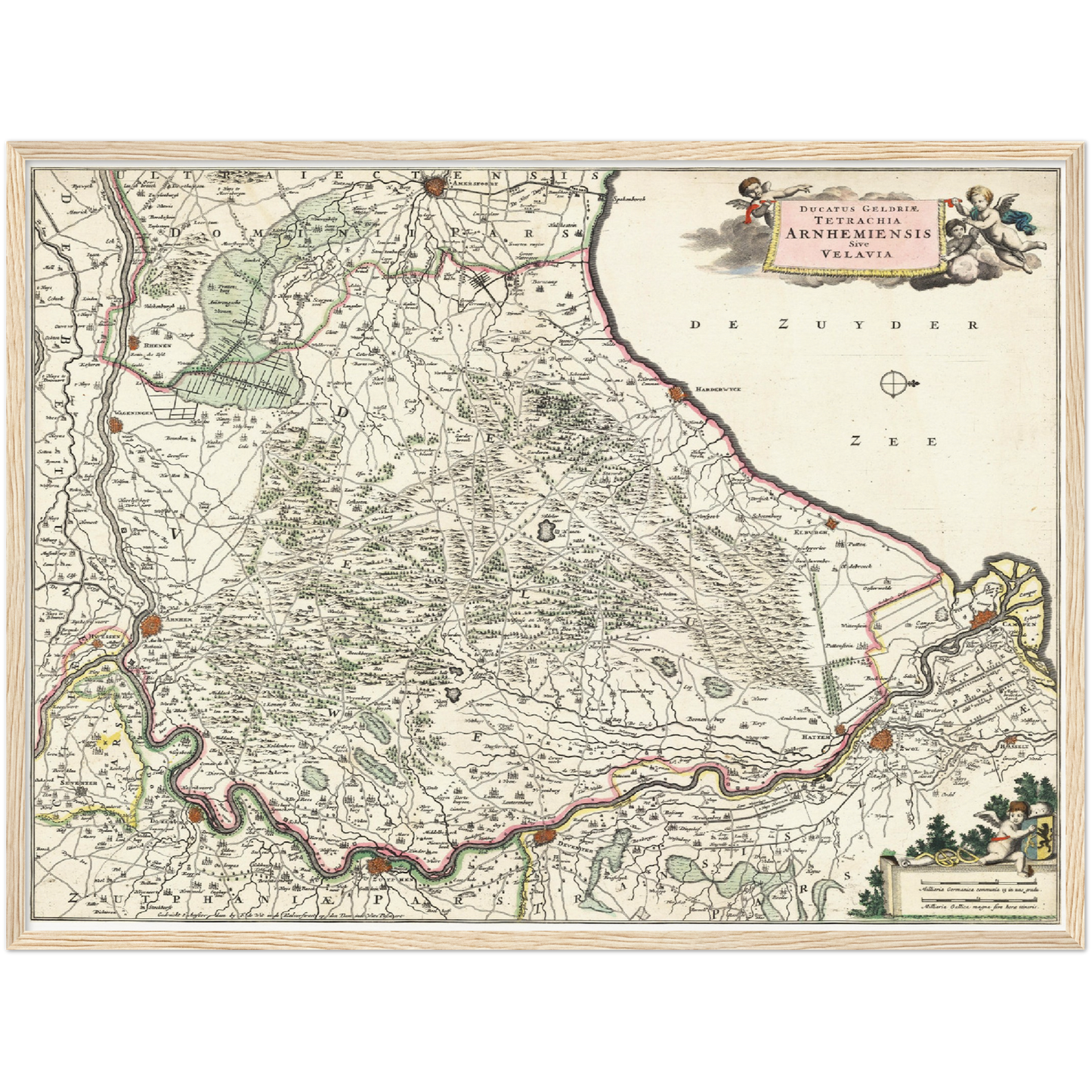 Historische Landkarte Provinz Gelderland um 1680